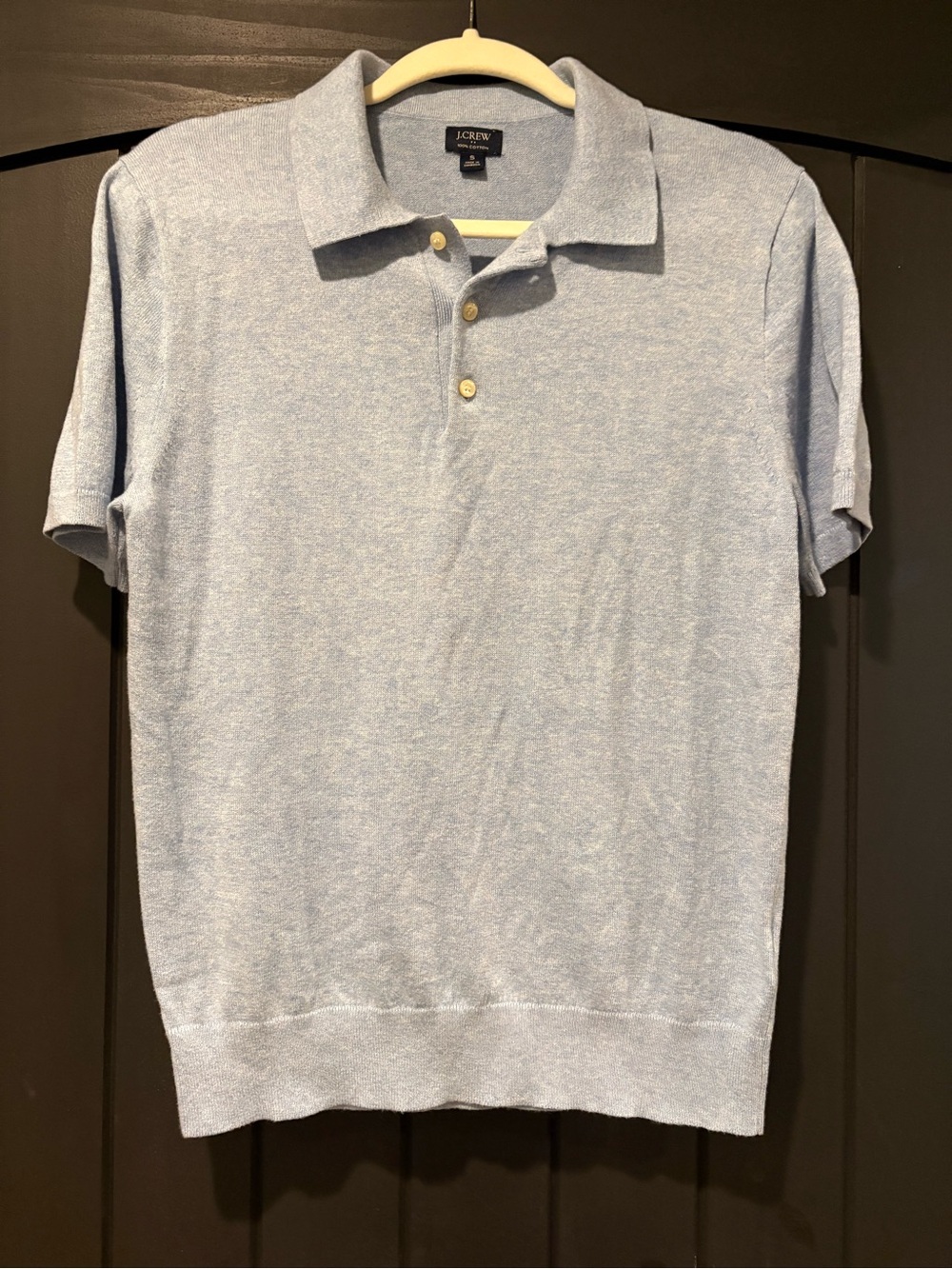 J. Crew Men’s Knit Pale Blue Short-Sleeve Polo